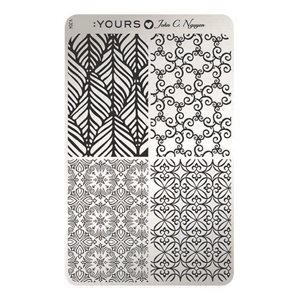 YOURS Loves John FLORAL STITCH Stamping Plate -