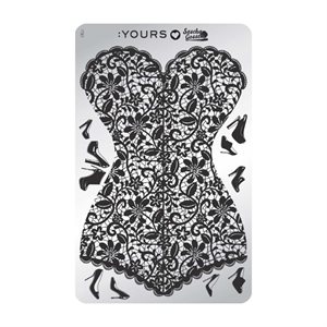 YOURS Loves Sascha CORSET IN HEELS Stamping Plate -