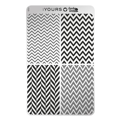 YOURS Loves Sascha EDGY ZEBRA Stamping Plate -