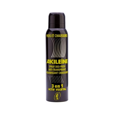 Akileine Black Spray Deodorizes Feet And Shoes 150 ml