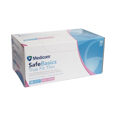 AMD Medicom Gants Safebasics Nitrile Rose sans poudre Extra Petit (300)