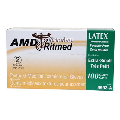 AMD Medicom Gants Latex sans poudre Extra Petit (100) +