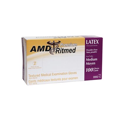 AMD Medicom Latex Gloves powder free Medium (100) +