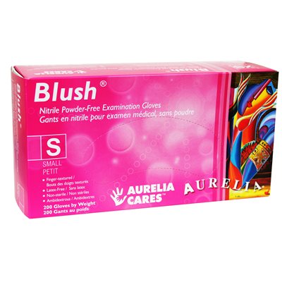 Aurelia Blush Pink Nitrile Small Gloves 200 PowderFree