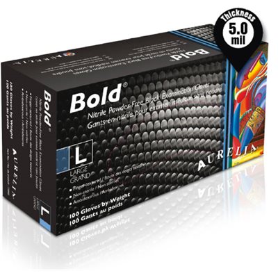 Aurelia Bold Black Nitrile Medium Gloves 100 PowderFree +