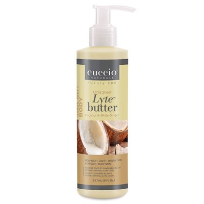 Cuccio Lyte Ultra Sheer Noix de coco et gingembre blanc 8 OZ