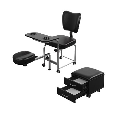 Futura Tabouret Manucure et Pedicure Noir -