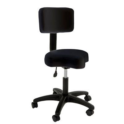 Futura Black Deluxe Ergo Futura Stool with Backrest