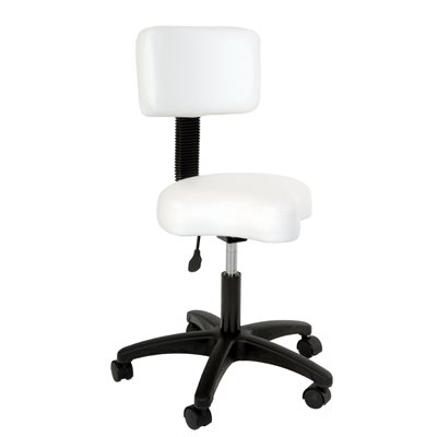 Futura Tabouret Ergo pneumatique Blanc avec Dossier Deluxe Futura