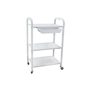 Round Metal EEC Trolley With 3 Shelves and 1 drawer