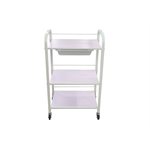 Round Metal EEC Trolley With 3 Shelves and 1 drawer (pink) -