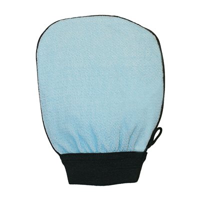 Best Kiss Viscose Exfoliating Gloves Light Blue