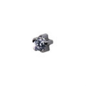 M100W Cubic Zirconia Ear Rings Silver 2mm -