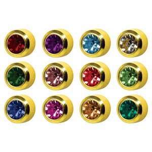 M213Y 12 Mois Bezel Boucles d'Oreilles Or 2mm(VENDU PAR 12) +