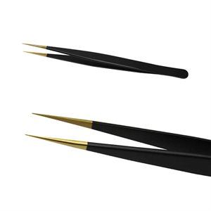 Misencil Black & Gold Straight Tweezers