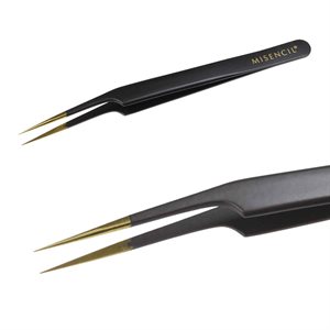 Misencil Black & Gold Curved Tweezers