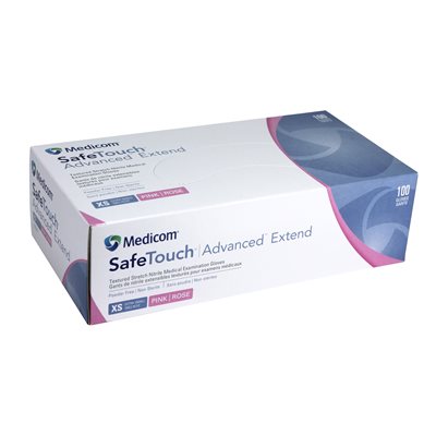 Gant Safetouch Nitrile Rose Sans Poudre Extra Petit (1217A) (100) -