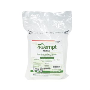 PreEmpt Virox Wipes Refill Bag (160) 6"x7 inches