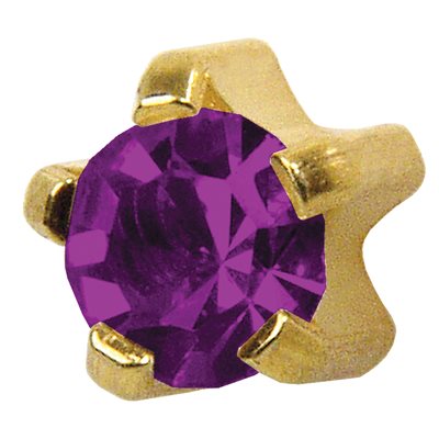 Studex R102Y Fevrier Amethyste Tiffany Boucle d'Oreille Or 3mm (paire) +