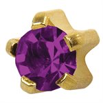 R102Y Feburary Amethyste Tiffany Ear Rings Gold 3mm+