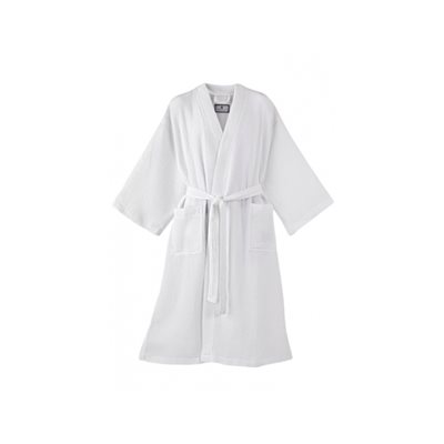 ROBE DE CHAMBRE BLANCHE EN COTTON A 100% +