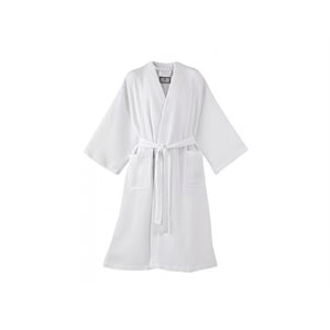 ROBE DE CHAMBRE BLANCHE EN COTTON A 100% +