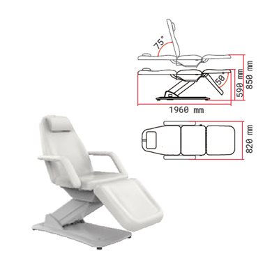 Silver Fauteuil Facial Electrique avec 3 moteurs et 3 niveaux de controle