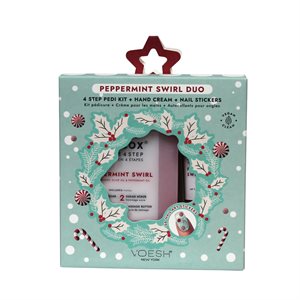 Voesh Duo Cream and Pedi in a box (4 steps) Peppermint Swirl -